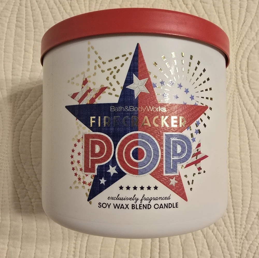 NEW Bath & Body Works Firecracker Pop Soy Wax Full Size Candle